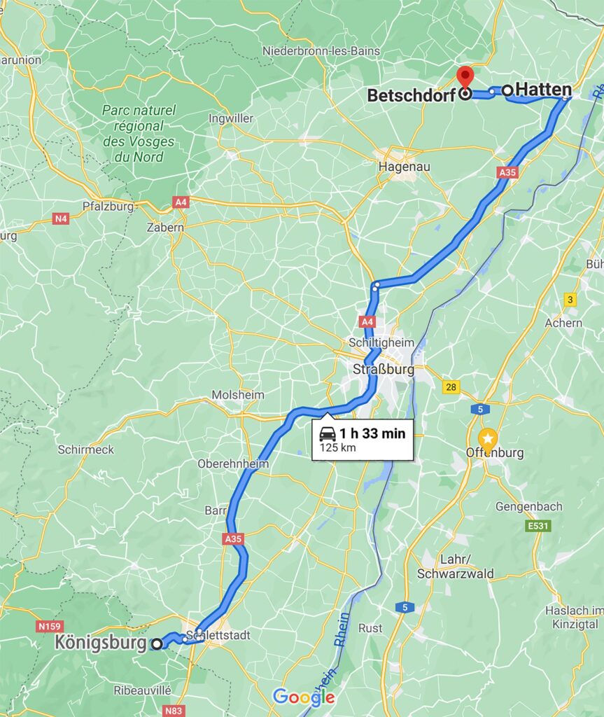 Route nach Betschdorf